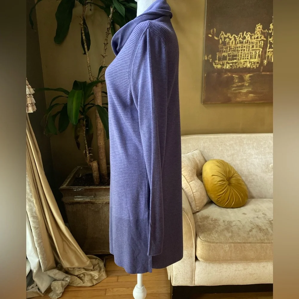 Adrienne Vittadini Women's Cowl Neck Long Sleeve Rib Knit Tunic Sweater - Picture 6 of 14